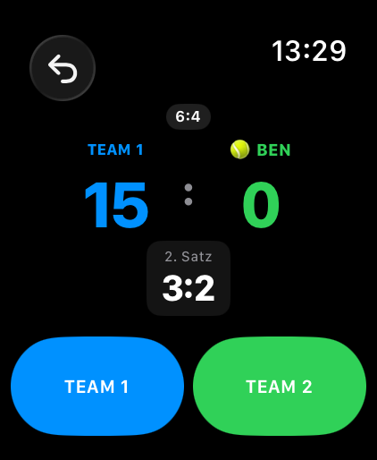 Live-Scoring auf der Padelivo Watch-App
